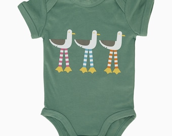 Organic Cotton Baby Grow - Green