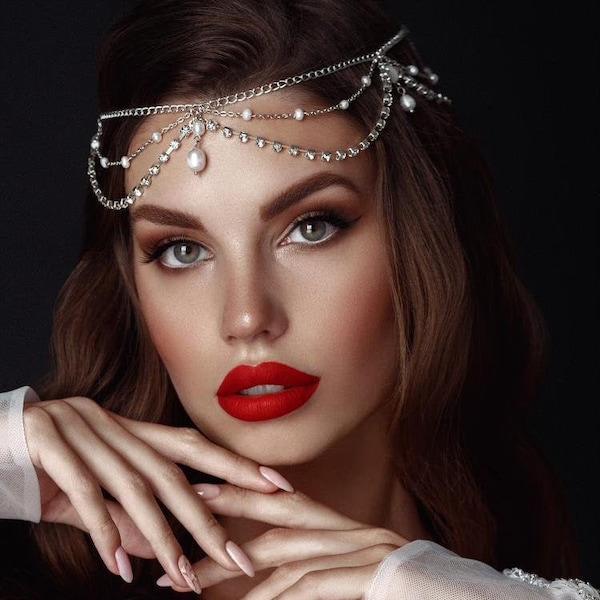 rhinestone chain headpiece