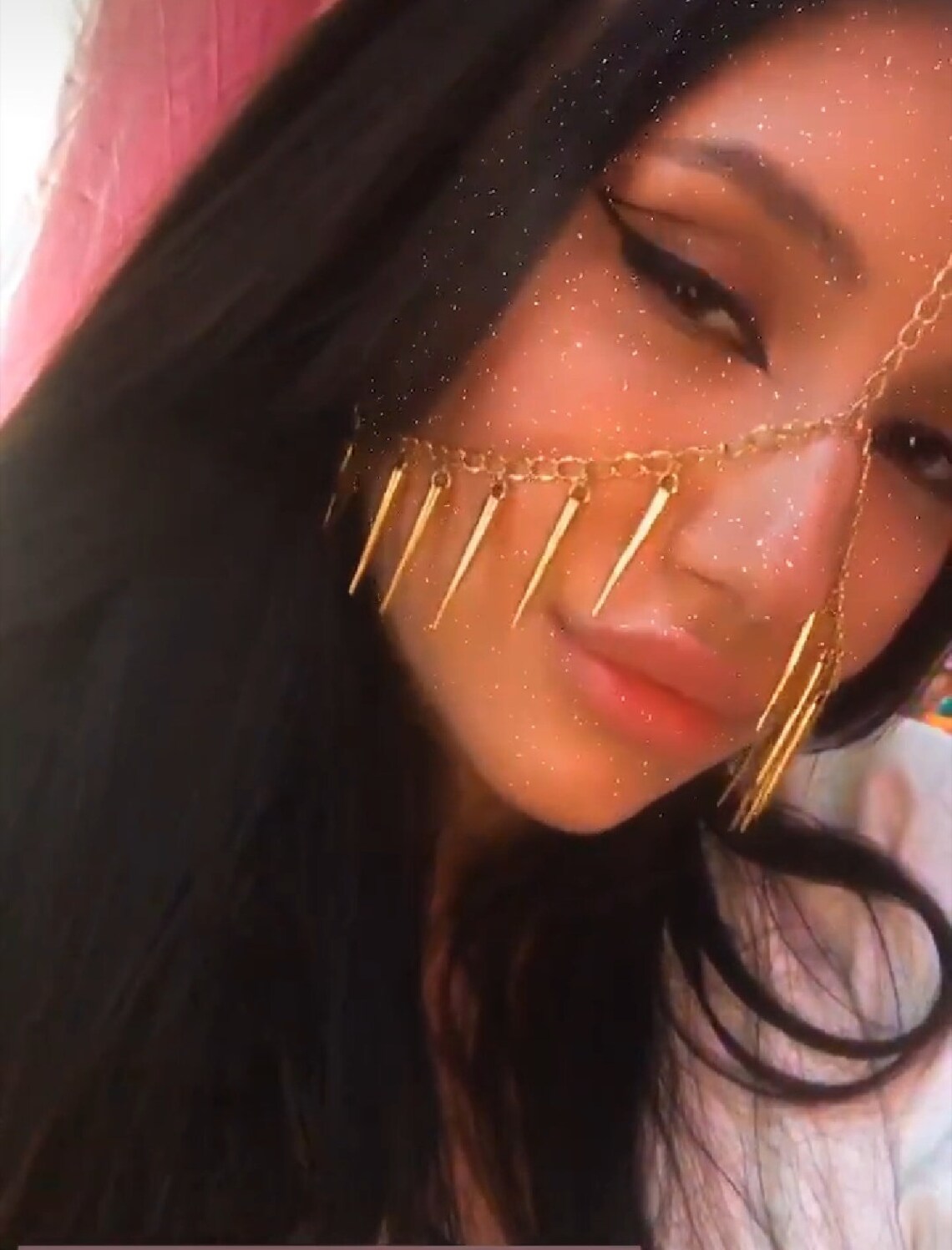 Gold Chain Mask Burning Man Mask Metal Face Chain Fashion Etsy