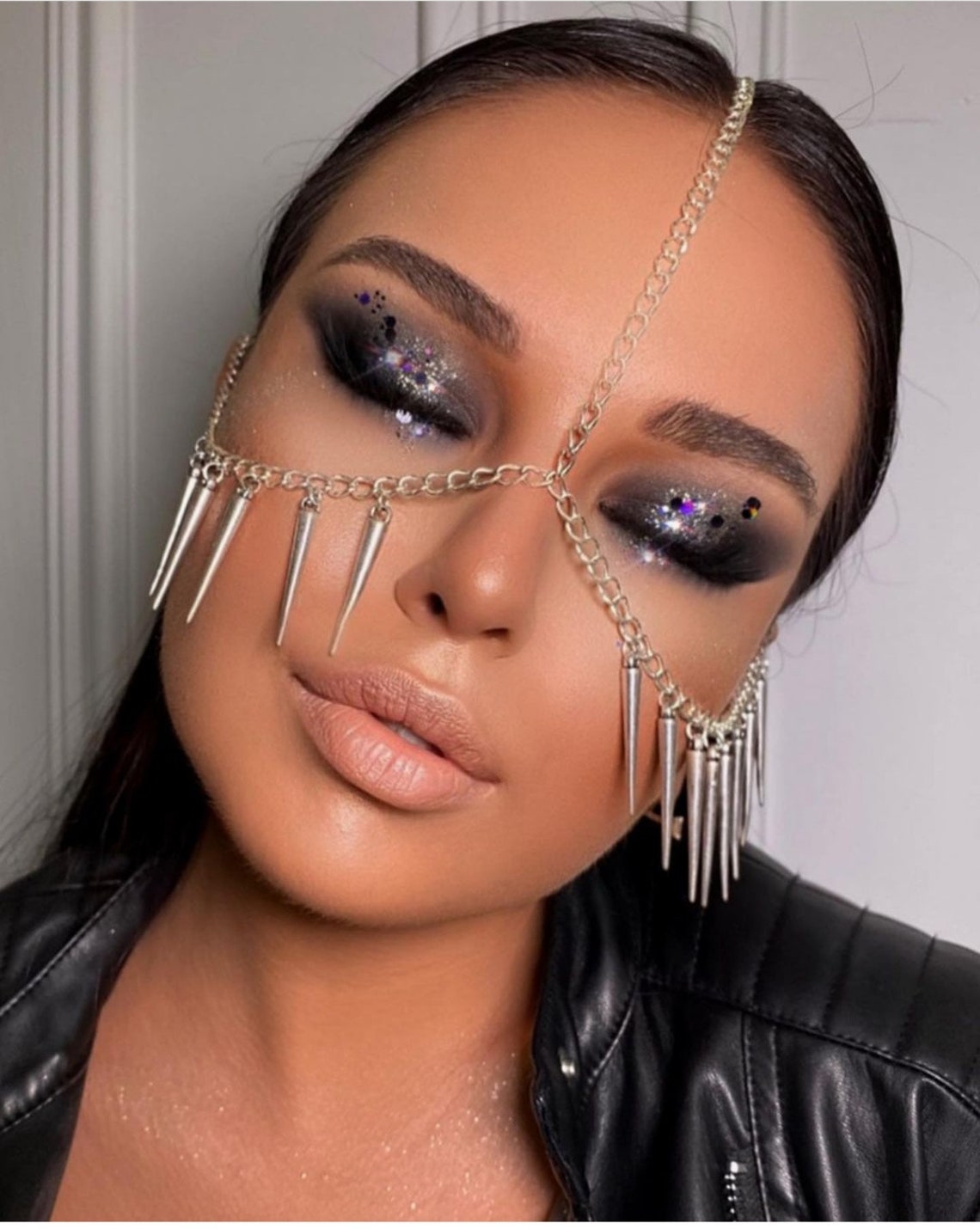 Gold Chain Mask Burning Man Mask Metal Face Chain Fashion Etsy