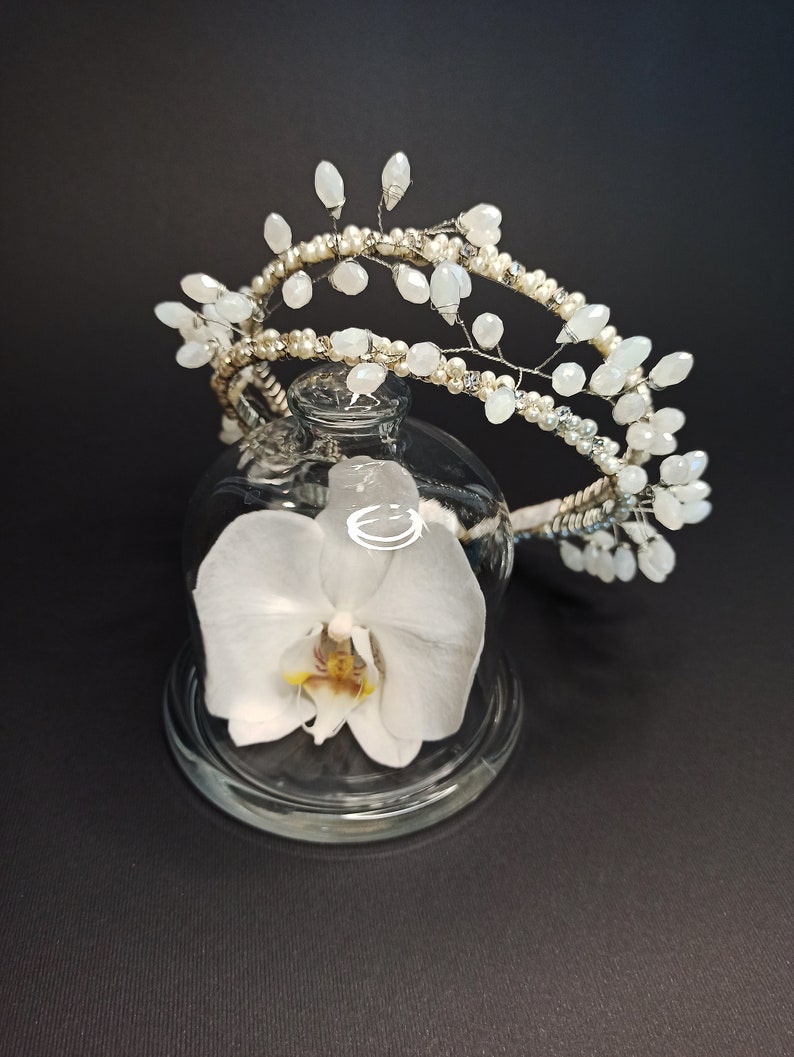 Weiße Kristall Diadem Boho Brautkrone weiße Königin Krone | Etsy
