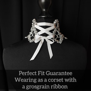 Silver Statement Choker, Pageant Necklace, Silver Lace Choker, Luxury Choker, Vintage Diamond Choker, Party Choker, Bridal Choker image 5