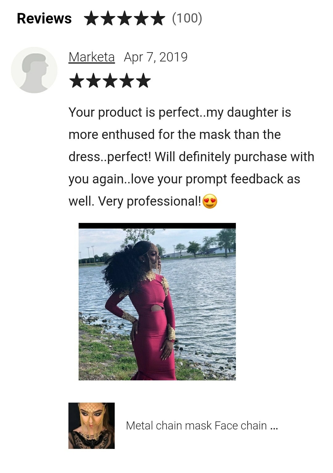 FACE MASK COVER WITH CHAIN ROCKET WOMAN