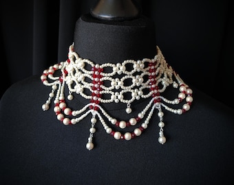 Collier ras du cou de mariée avec perles, collier de perles multirangs, bijoux de mariage pour la mariée, élégant collier de perles, cadeau pour elle