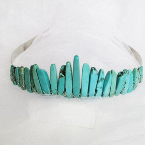 Sea Green Crown, Turquoise Tiara, Aquamarine crown, Beach bridal crown, Blue Crown wedding, Beach Wedding Crown, Sea Queen Crown