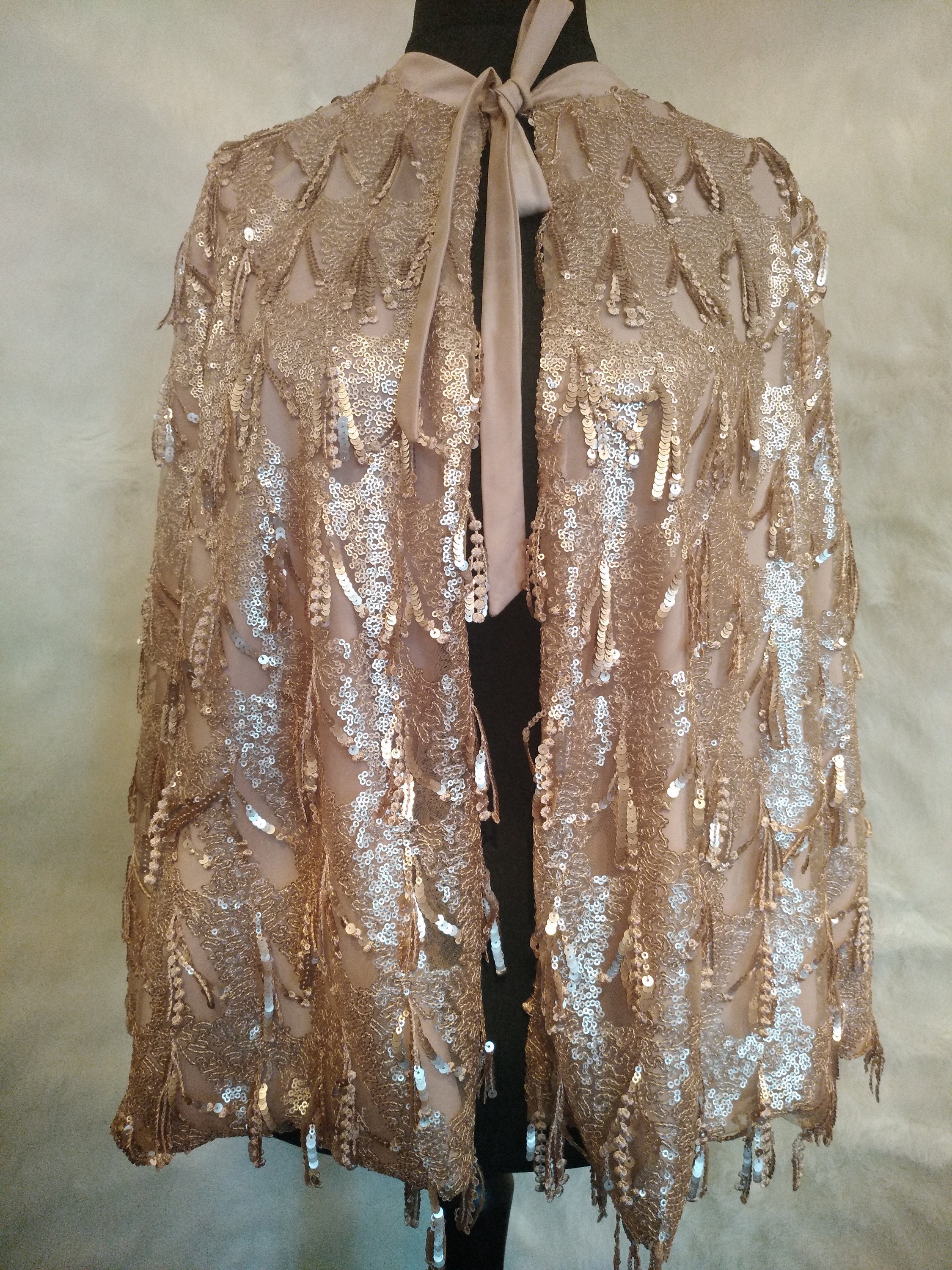 Cream Shawl Wedding Capelet Sequin Cape Christmas Cape Etsy