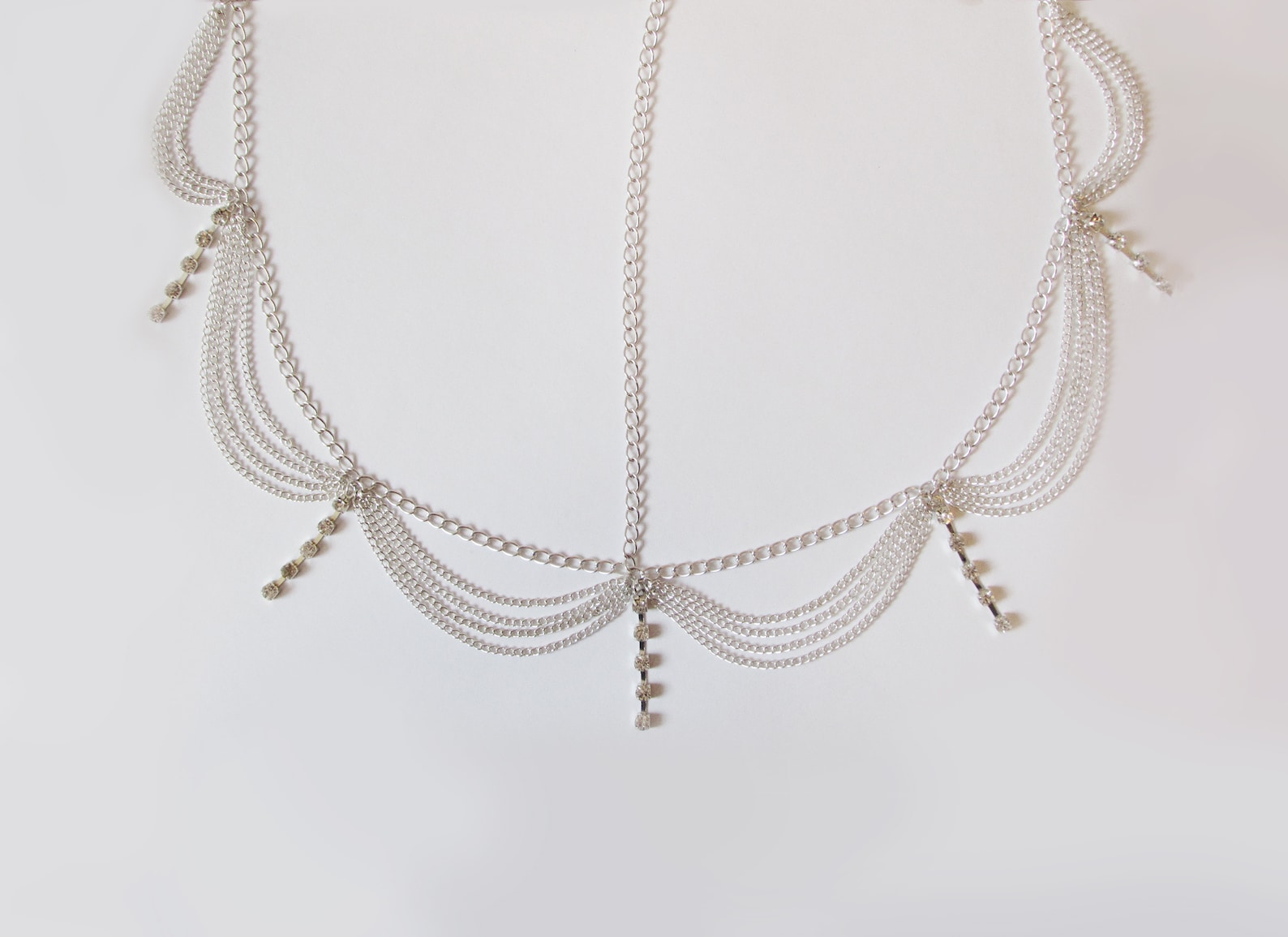 bridal hair chain headpiece