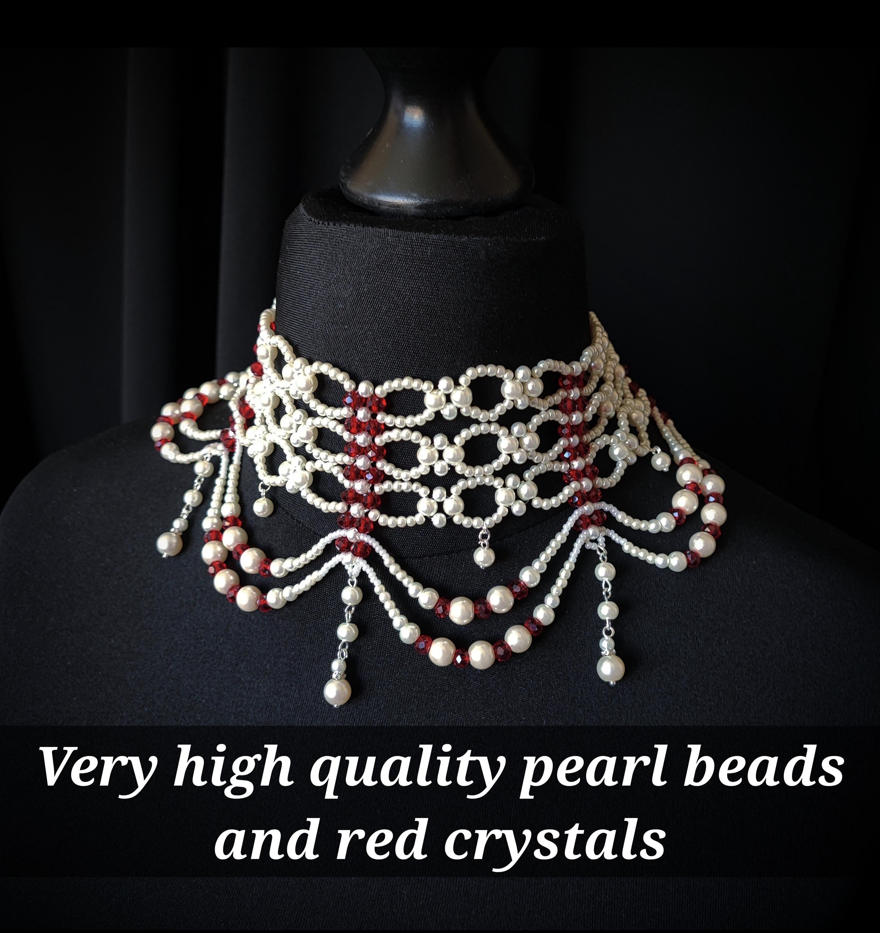 Bridal Pearl Choker Necklace, Multi Strand Pearl Necklace, Wedding