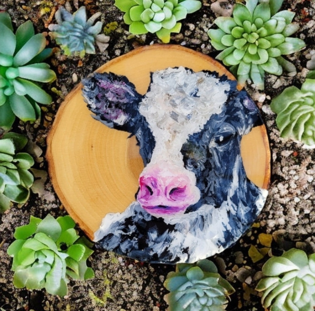 Dairy Cow Wall Art Wood Painting Farmhouse Artwork Wood Etsy Canada