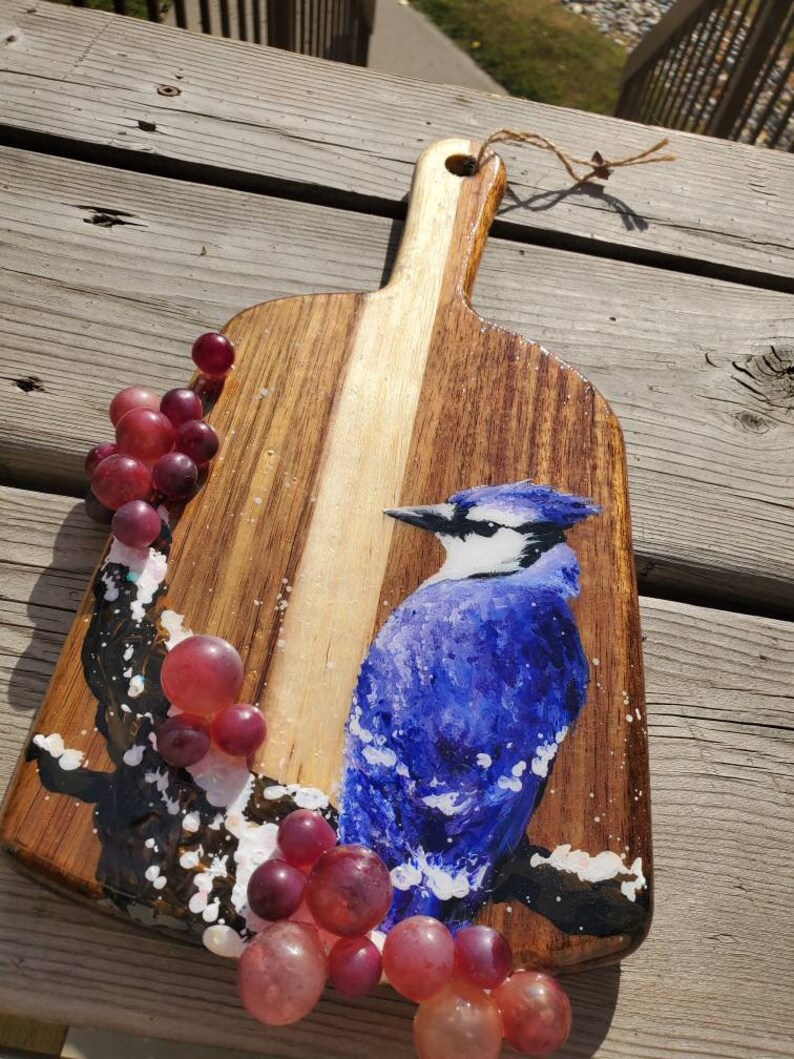 Blue jay bird wall decor Rustic kitchen decoration Wood wall Etsy