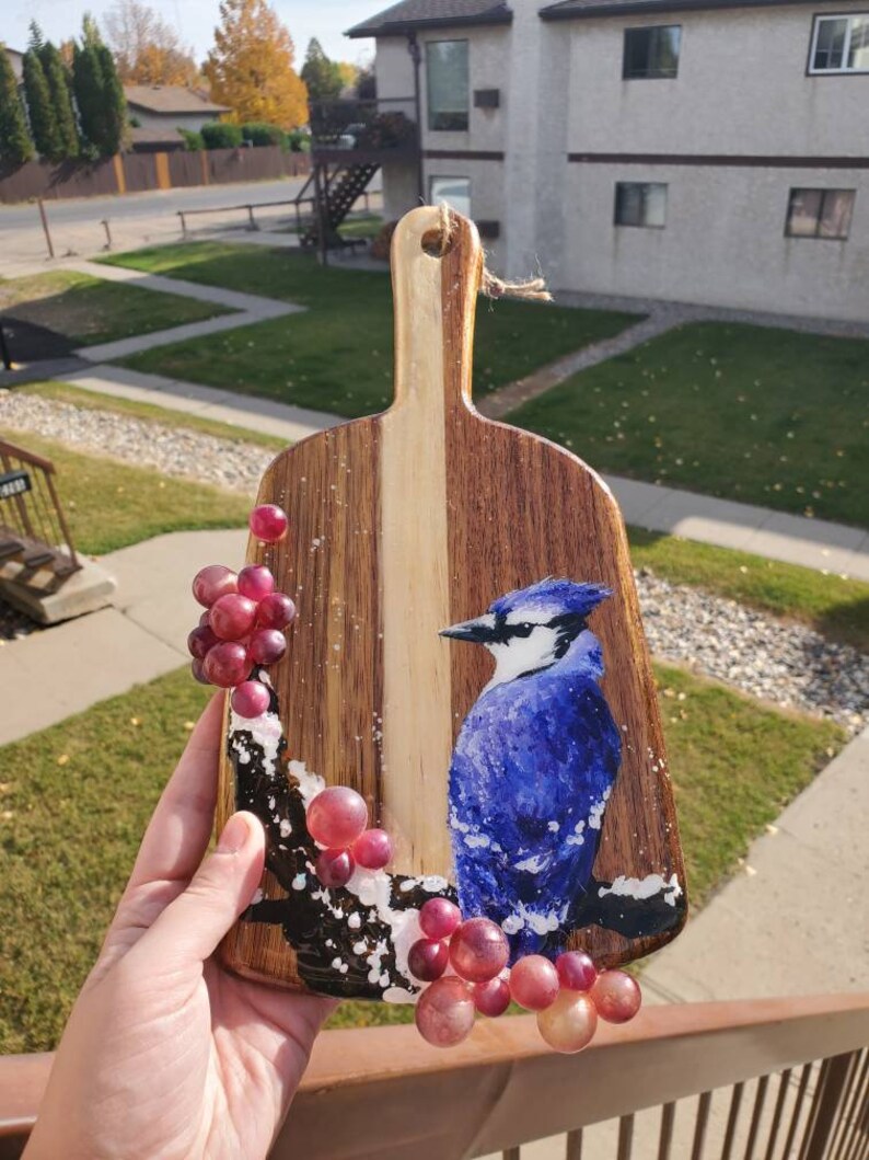 Blue jay bird wall decor Rustic kitchen decoration Wood wall Etsy