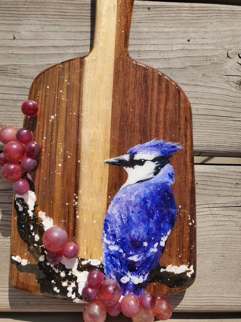 Blue jay bird wall decor Rustic kitchen decoration Wood wall Etsy