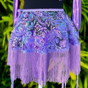 Set of Purple Festival Clothing mix Sequin Tassel festival Skirt purple Festival Outfit purple Party Outfit QADESH Etsy
