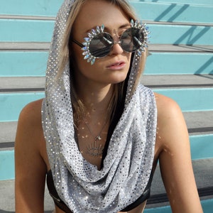 Silver Beamz Rave Hood