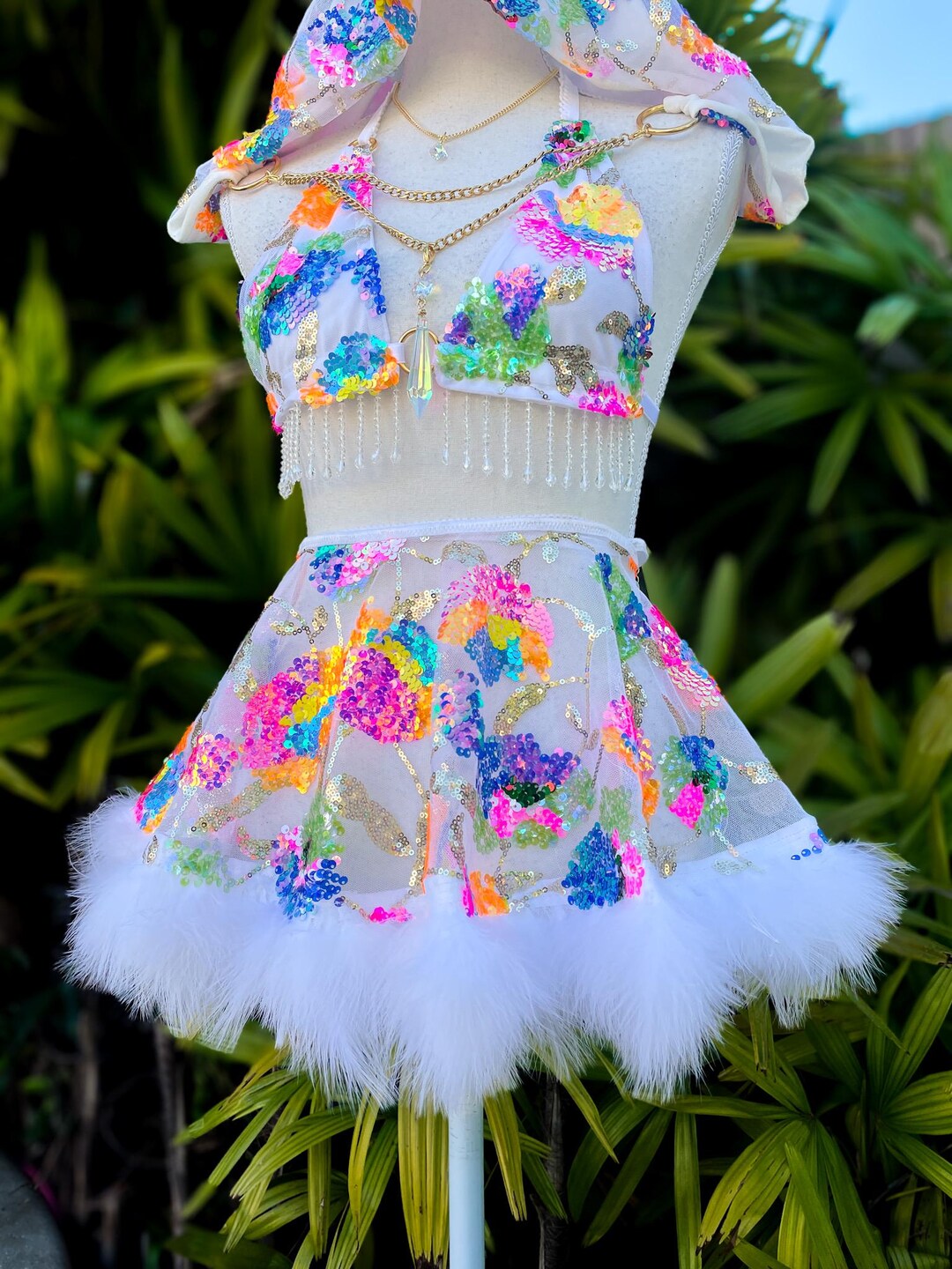 Rainbow Ruffle Fantasy Skirt Set