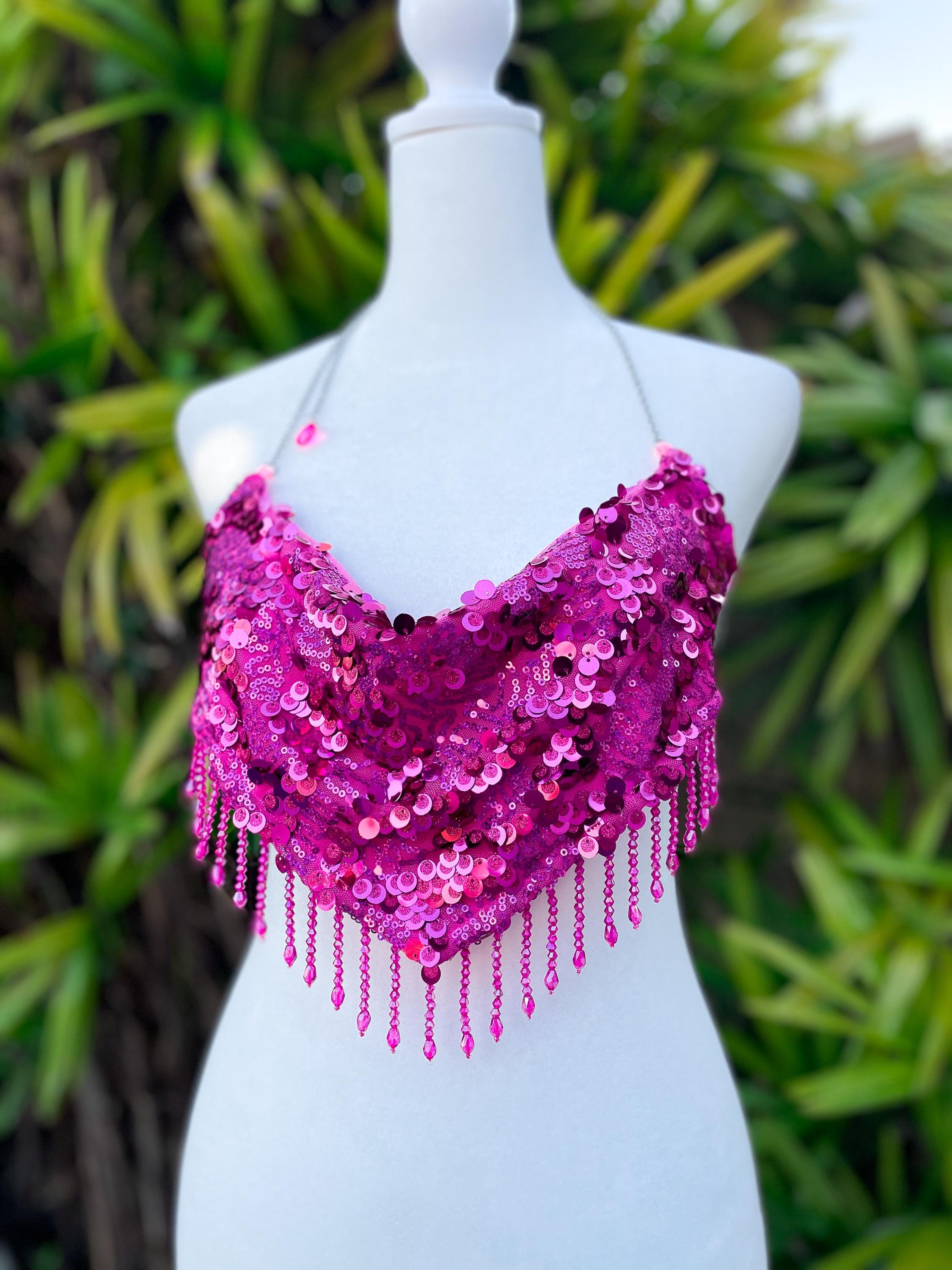neon sequin top