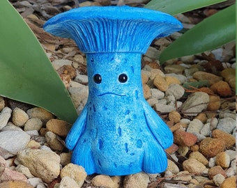 Indigo Milkcap Mushroom Man - Garden Statue