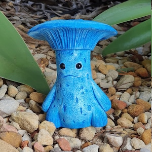 Indigo Milkcap Mushroom Man - Garden Statue