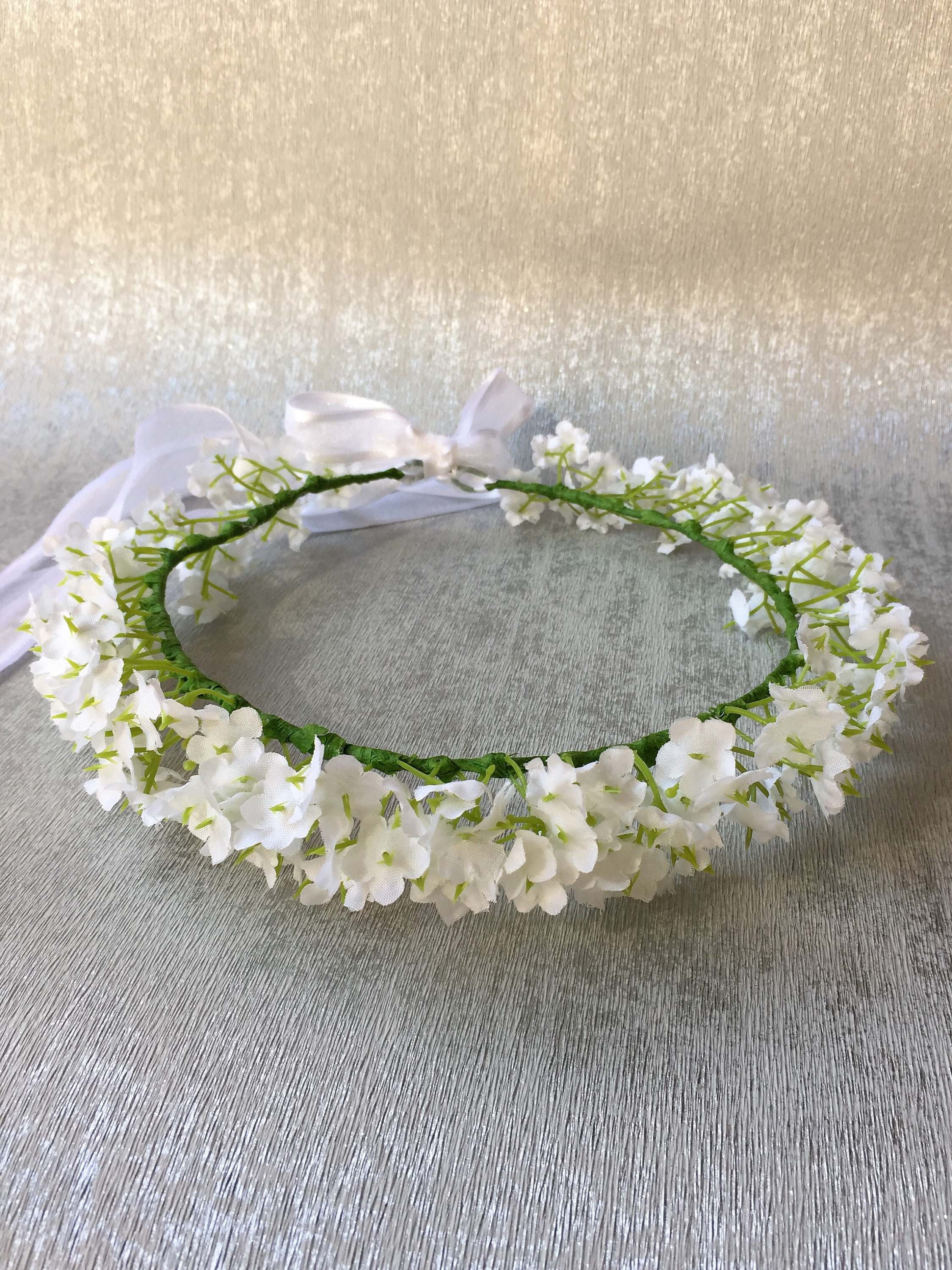 Gypsophila flower crown Baby's breath wedding tiara Silk Etsy