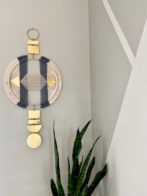 Macrame and Brass Wall Hanging