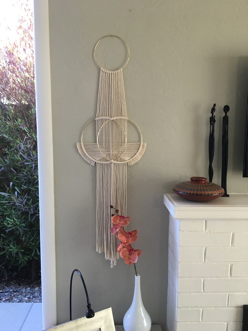 Double Ring Macrame Wall Hanging Etsy