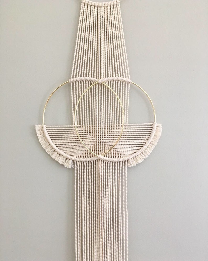 Double Ring Macrame Wall Hanging Etsy