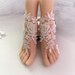 Foot jewelry, lace barefoot sandal, boho wedding sandals, white gold Ivory sandals , hippie sandals, beach wedding sandal, sexy sandals