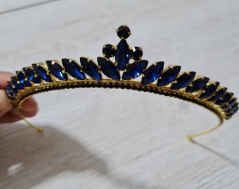 couronne bleue, accessoires de cheveux de mariée, diadème bleu, accessoires de mariage, cadeau de demoiselle d’honneur