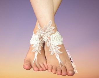 sandales de plage de mariée, sandales de mariage de plage, sandales blanches de mariage, sandales de mariée, accessoires de mariage, accessoires de mariée, cadeau de demoiselle d'honneur