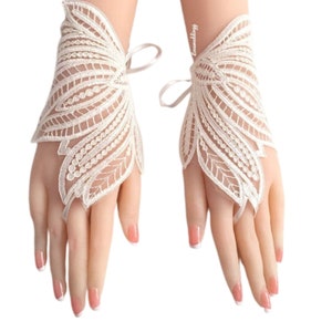 wedding lace gloves, bridal gold ıvory gloves, vintage gloves, bridesmaid gloves, bridal accessories