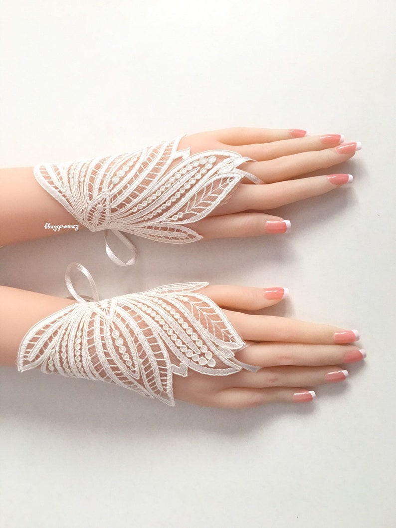 Wedding Lace Gloves Bridal Gold ıvory Gloves Vintage Gloves - Etsy