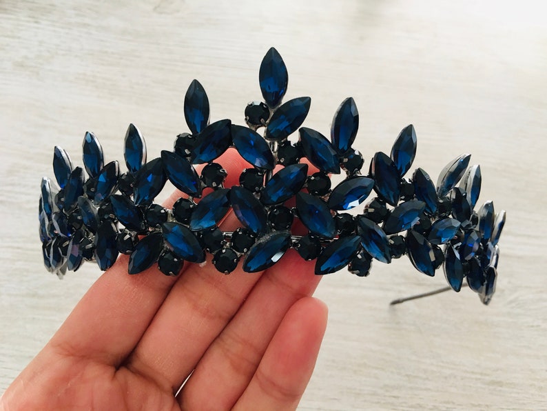 MC Millinery blue crystal tiara main image 0