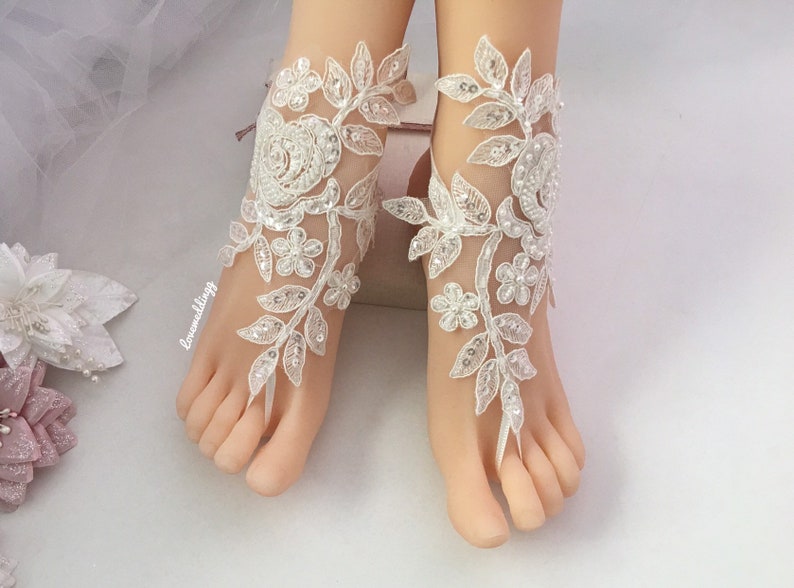 Foot Jewelry Beach Wedding Beach Wedding Barefoot Sandals Etsy