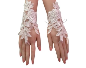 Luvas de renda sem dedos, luvas de casamento, luvas de noiva, luvas de dama de honra, luvas para a noiva, acessório de casamento, luvas para baile de formatura, presente para a noiva