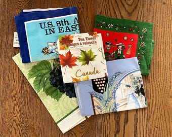 Vintage souvenir Bulk Lot 5 Collectable Tea Towels. Souvenir.Australia England tea-towels./13