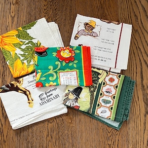 Vintage souvenir Bulk Lot 5 Collectable Tea Towels. Souvenir.Australia England tea-towels./13