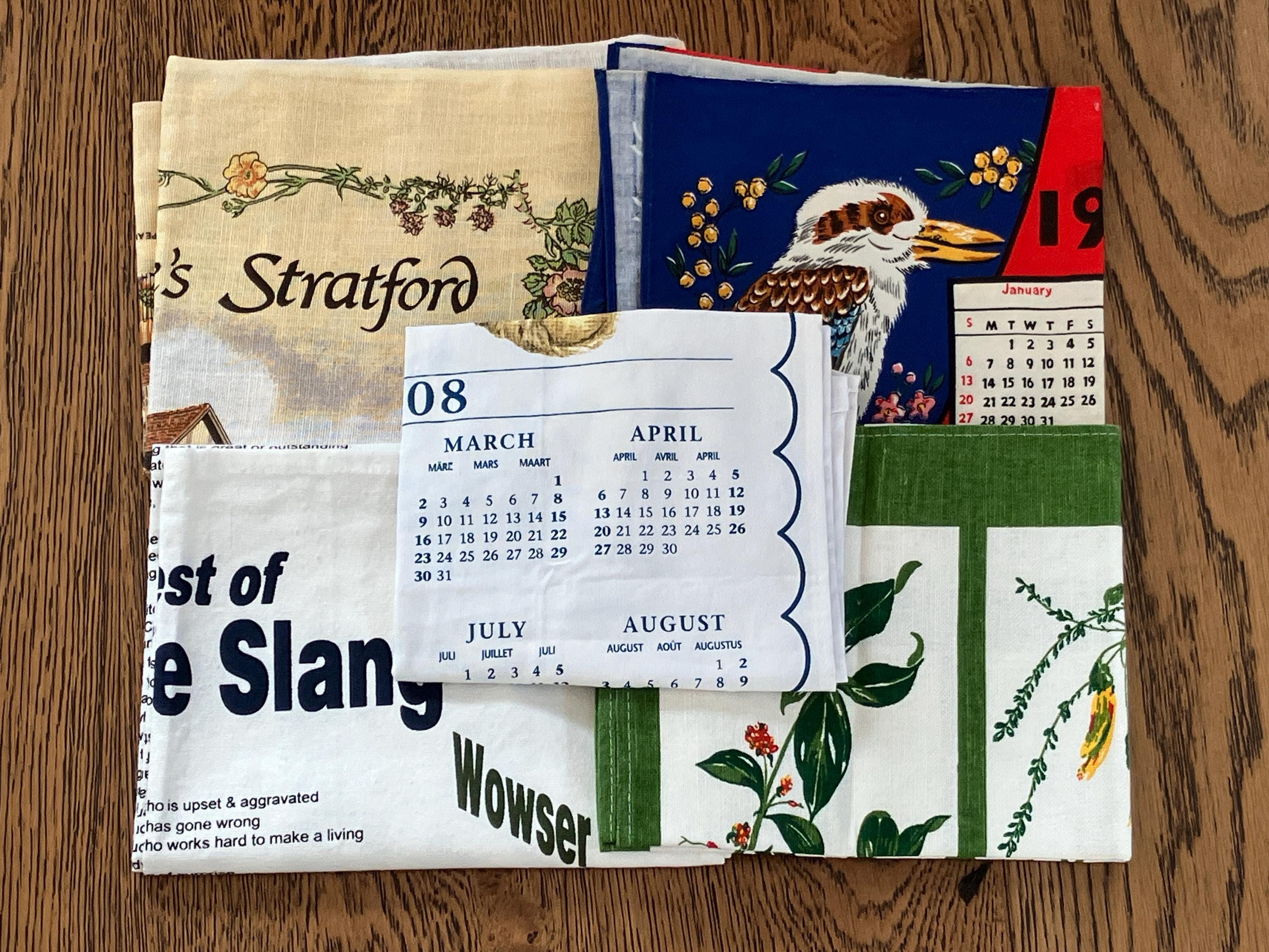 Vintage souvenir Bulk Lot 5 Collectable Tea Towels. Souvenir.Australia England tea-towels./13