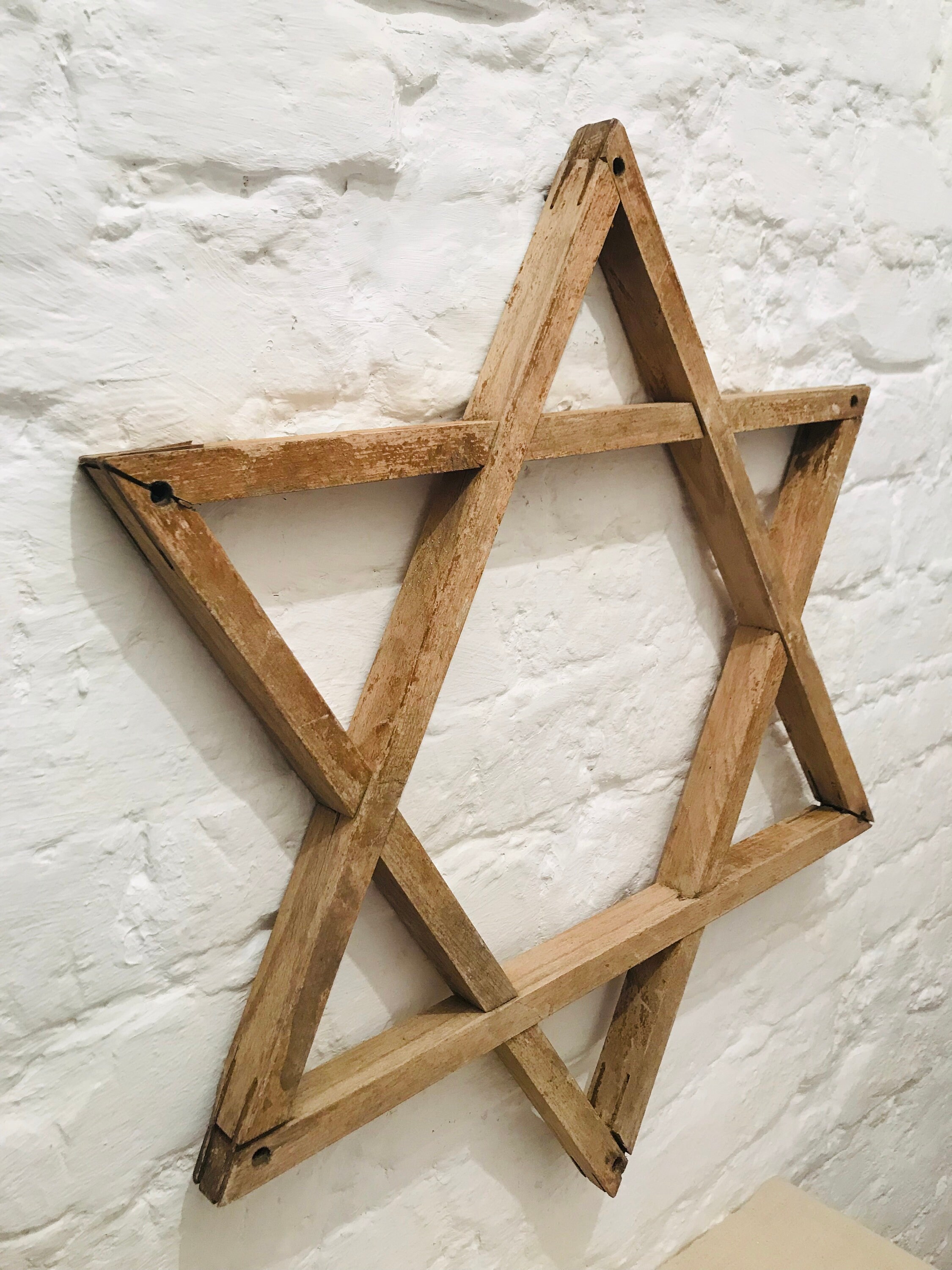 Vintage large wooden Star of David for table or wall mount. Etsy