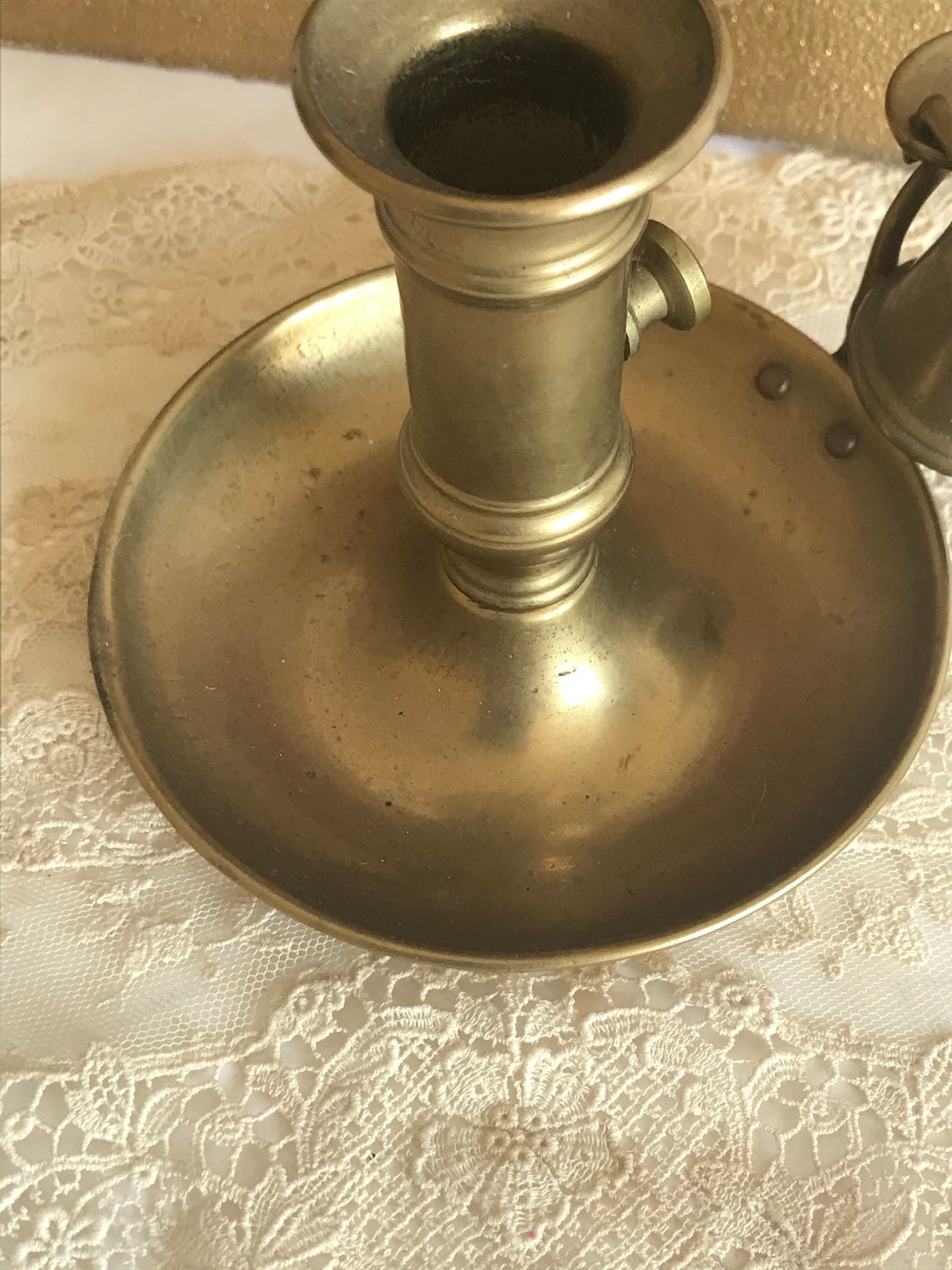 Vintage brass candle holder walking candle holder. with carry Etsy