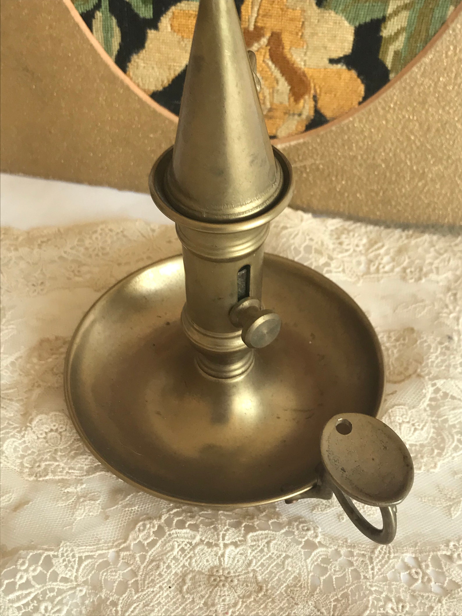 Vintage brass candle holder walking candle holder. with carry Etsy