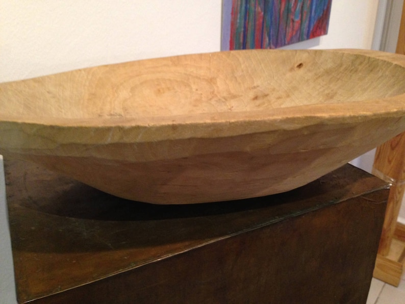Antique Wooden Doughmeat Bowl Primitive Hand Carved Country CottageGrandma\u2019s kitchen Display cafe Antique Oval Natural Wood Dough Bowl
