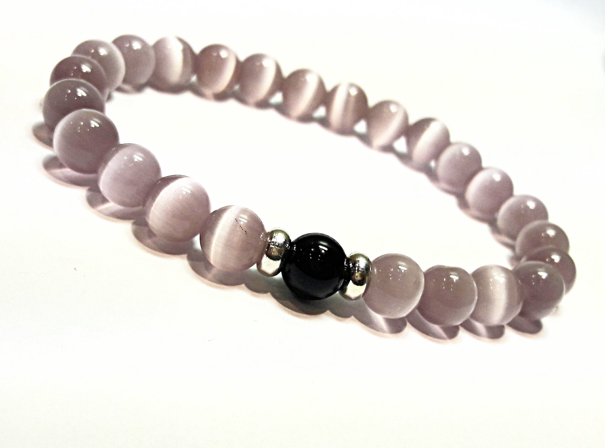 Cat Eye Bracelet Womens Cat's Eye Bracelet Beaded Gemstone Etsy Norway