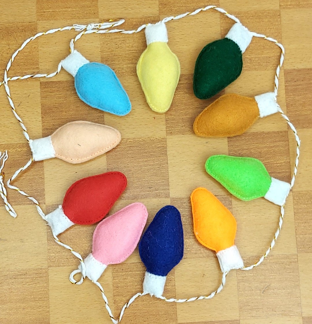Handmade Felt Christmas Light Garland Etsy