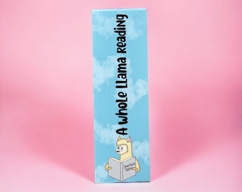 Llama bookmark, whole llama reading, with or without tassel, cute bookmark, gift for book lovers, bookworm gifts,