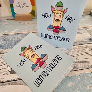 You are (ll)AMAZING greeting card, llama themed greeting card, card for friends, birthday card. thank you card. Cute llama gifts