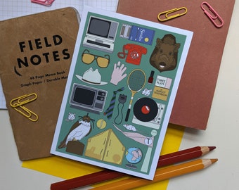 La postal Royal Tenenbaums (opción + pegatinas)