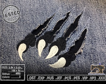 Real Scratching Claws Machine embroidery design