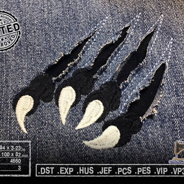 Real Scratching Claws Machine embroidery design