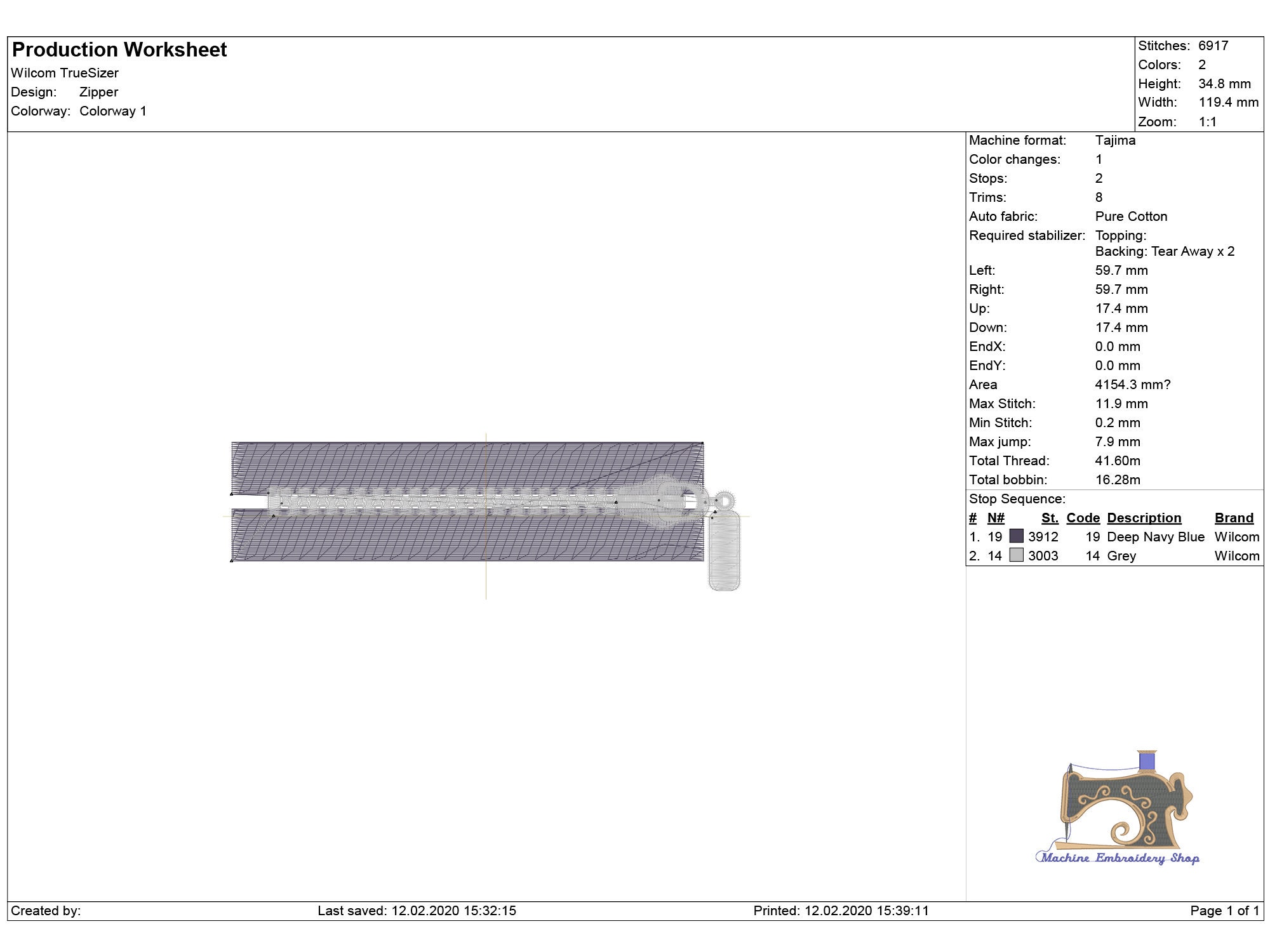 Zipper Machine Embroidery Design Etsy