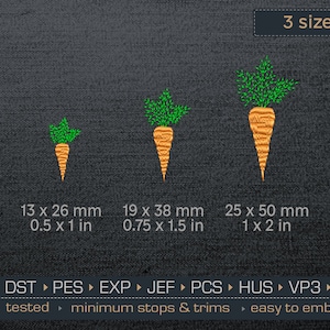 Mini Carrot vegetable Machine Embroidery Design